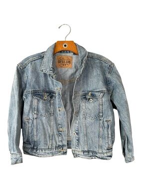 Gap Cropped Denim Jacket Cotton 3/4 Sleeve Western Boho Festival S